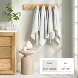 Cotton Linen-Like Border 6-Piece Towel Set – Priya Collection-Bath Towels & Washcloths-Parc Decor