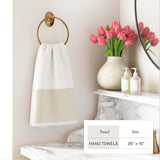 Cotton Linen-Like Border 6-Piece Towel Set – Priya Collection-Bath Towels & Washcloths-Parc Decor