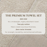 Cotton Linen-Like Border 6-Piece Towel Set – Priya Collection-Bath Towels & Washcloths-Parc Decor