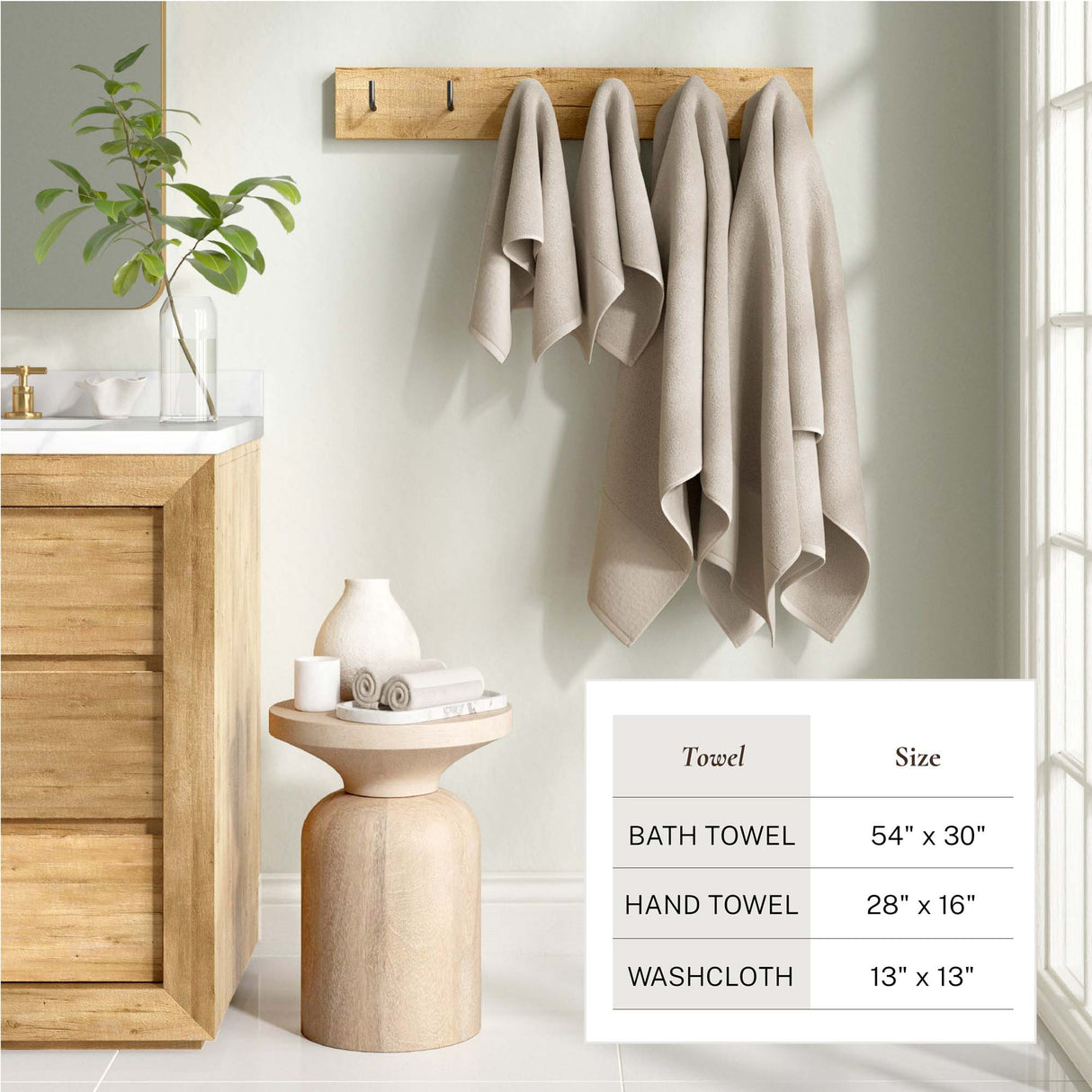 Cotton Linen-Like Border 6-Piece Towel Set – Priya Collection-Bath Towels & Washcloths-Parc Decor