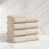 Cotton Linen-Like Border 6-Piece Towel Set – Priya Collection-Bath Towels & Washcloths-Parc Decor
