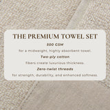 Cotton Linen-Like Border 6-Piece Towel Set – Priya Collection-Bath Towels & Washcloths-Parc Decor