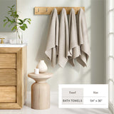 Cotton Linen-Like Border 6-Piece Towel Set – Priya Collection-Bath Towels & Washcloths-Parc Decor