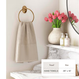 Cotton Linen-Like Border 6-Piece Towel Set – Priya Collection-Bath Towels & Washcloths-Parc Decor