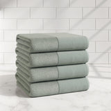 Cotton Linen-Like Border 6-Piece Towel Set – Priya Collection-Bath Towels & Washcloths-Parc Decor