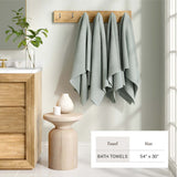 Cotton Linen-Like Border 6-Piece Towel Set – Priya Collection-Bath Towels & Washcloths-Parc Decor