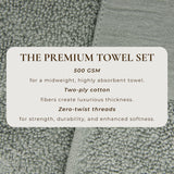 Cotton Linen-Like Border 6-Piece Towel Set – Priya Collection-Bath Towels & Washcloths-Parc Decor