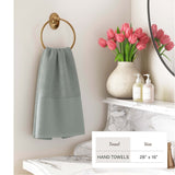 Cotton Linen-Like Border 6-Piece Towel Set – Priya Collection-Bath Towels & Washcloths-Parc Decor