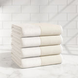 Cotton Linen-Like Border 6-Piece Towel Set – Priya Collection-Bath Towels & Washcloths-Parc Decor