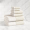 Cotton Linen-Like Border 6-Piece Towel Set - Priya Collection-Bath Towels & Washcloths-Parc Decor