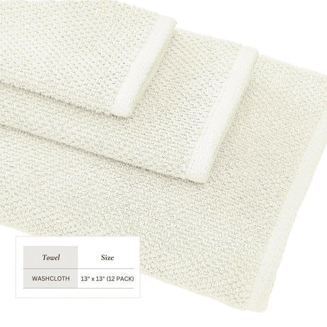 Cotton Textured Bath Towel Set – Acacia Collection-Bath Towels & Washcloths-Parc Decor