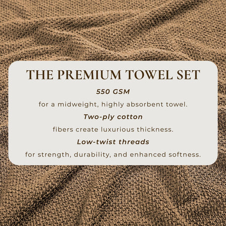 Cotton Textured Bath Towel Set – Acacia Collection-Bath Towels & Washcloths-Parc Decor