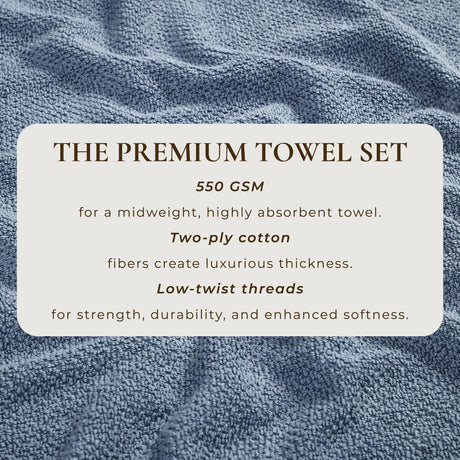 Cotton Textured Bath Towel Set – Acacia Collection-Bath Towels & Washcloths-Parc Decor