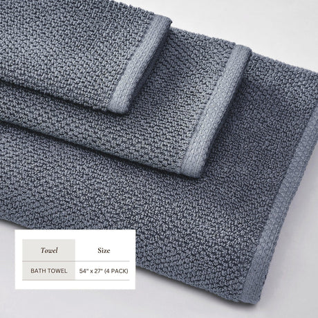 Cotton Textured Bath Towel Set – Acacia Collection-Bath Towels & Washcloths-Parc Decor