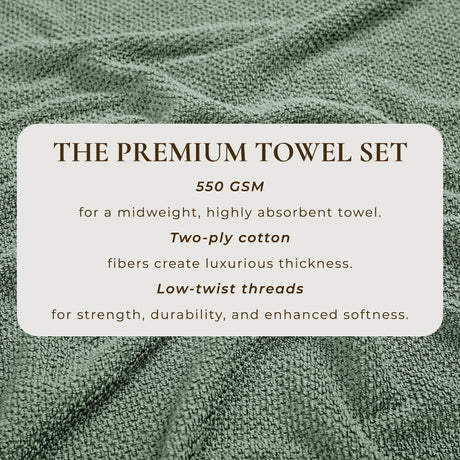 Cotton Textured Bath Towel Set – Acacia Collection-Bath Towels & Washcloths-Parc Decor