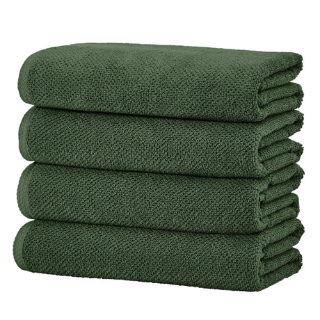 Cotton Textured Bath Towel Set - Acacia Collection-Bath Towels & Washcloths-Parc Decor
