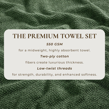 Cotton Textured Bath Towel Set – Acacia Collection-Bath Towels & Washcloths-Parc Decor