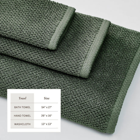 Cotton Textured Bath Towel Set – Acacia Collection-Bath Towels & Washcloths-Parc Decor
