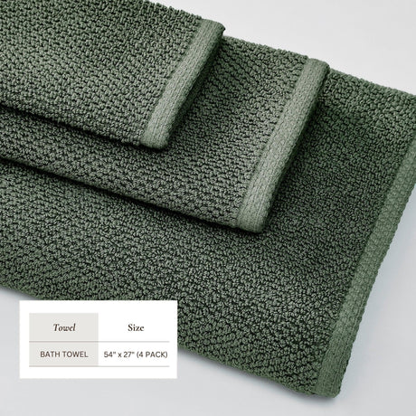Cotton Textured Bath Towel Set – Acacia Collection-Bath Towels & Washcloths-Parc Decor