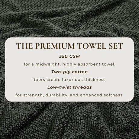 Cotton Textured Bath Towel Set – Acacia Collection-Bath Towels & Washcloths-Parc Decor