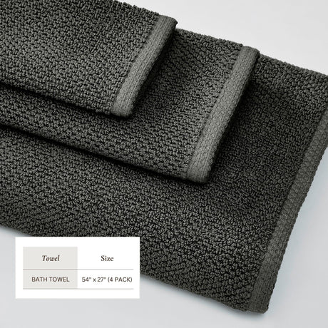 Cotton Textured Bath Towel Set – Acacia Collection-Bath Towels & Washcloths-Parc Decor