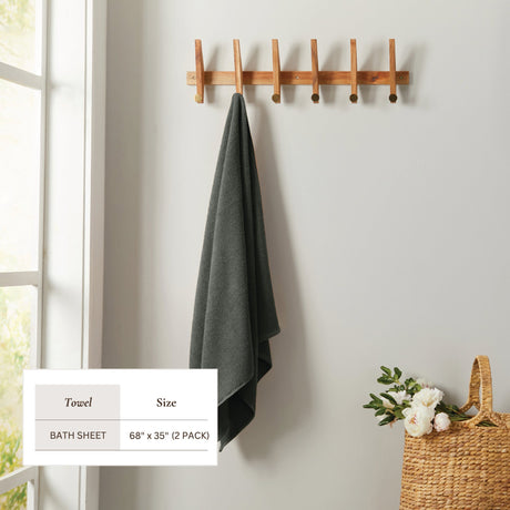 Cotton Textured Bath Towel Set – Acacia Collection-Bath Towels & Washcloths-Parc Decor