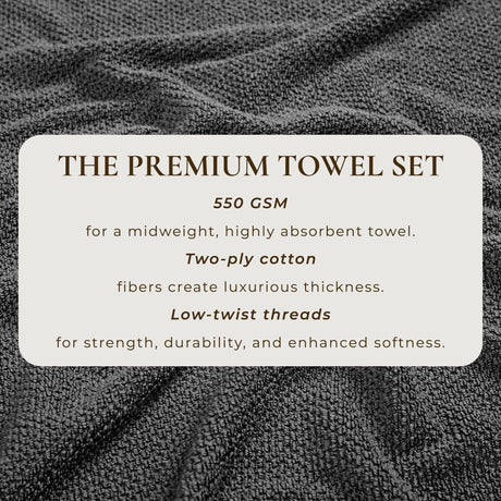 Cotton Textured Bath Towel Set – Acacia Collection-Bath Towels & Washcloths-Parc Decor
