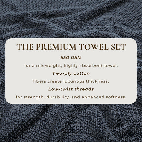 Cotton Textured Bath Towel Set – Acacia Collection-Bath Towels & Washcloths-Parc Decor