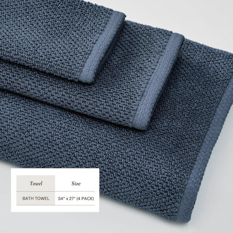 Cotton Textured Bath Towel Set – Acacia Collection-Bath Towels & Washcloths-Parc Decor