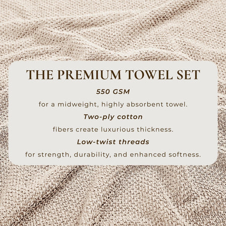Cotton Textured Bath Towel Set – Acacia Collection-Bath Towels & Washcloths-Parc Decor