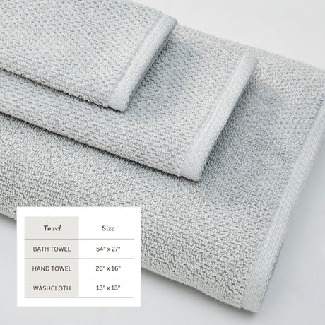 Cotton Textured Bath Towel Set – Acacia Collection-Bath Towels & Washcloths-Parc Decor