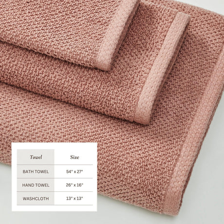 Cotton Textured Bath Towel Set – Acacia Collection-Bath Towels & Washcloths-Parc Decor