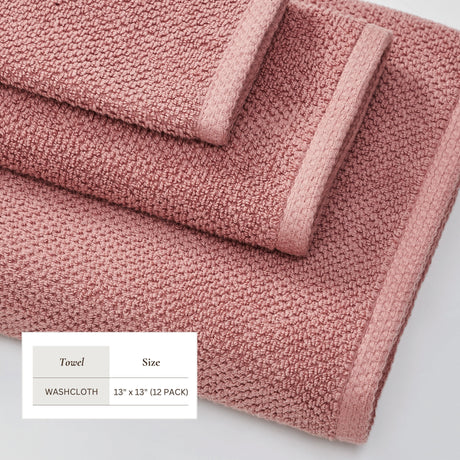Cotton Textured Bath Towel Set – Acacia Collection-Bath Towels & Washcloths-Parc Decor