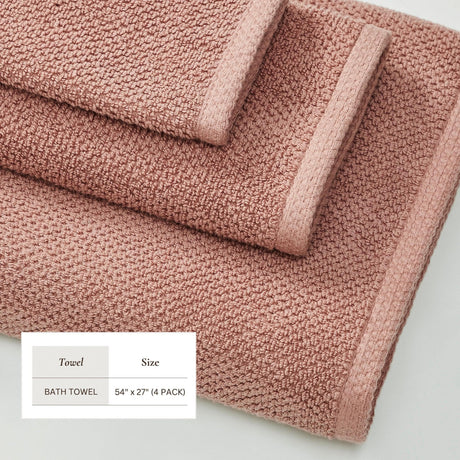 Cotton Textured Bath Towel Set – Acacia Collection-Bath Towels & Washcloths-Parc Decor