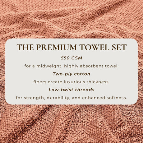 Cotton Textured Bath Towel Set – Acacia Collection-Bath Towels & Washcloths-Parc Decor