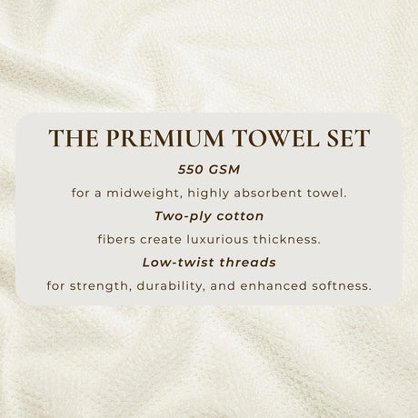 Cotton Textured Bath Towel Set – Acacia Collection-Bath Towels & Washcloths-Parc Decor