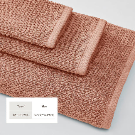 Cotton Textured Bath Towel Set – Acacia Collection-Bath Towels & Washcloths-Parc Decor
