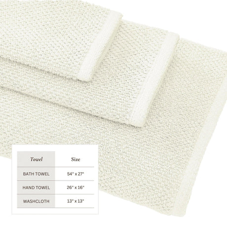 Cotton Textured Bath Towel Set – Acacia Collection-Bath Towels & Washcloths-Parc Decor