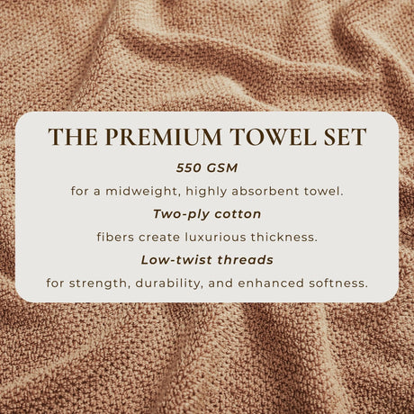 Cotton Textured Bath Towel Set – Acacia Collection-Bath Towels & Washcloths-Parc Decor