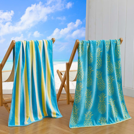 Cotton Velour Beach Towel - Maui Collection-Beach Towels-Parc Decor