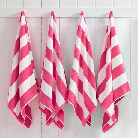 Cotton Velour Cabana Stripe Beach Towel - Novia Collection.