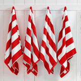Cotton Velour Cabana Stripe Beach Towel - Novia Collection.