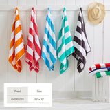 Cotton Velour Cabana Stripe Beach Towel - Novia Collection.