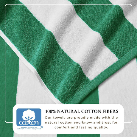 Cotton Velour Cabana Stripe Beach Towel - Novia Collection.