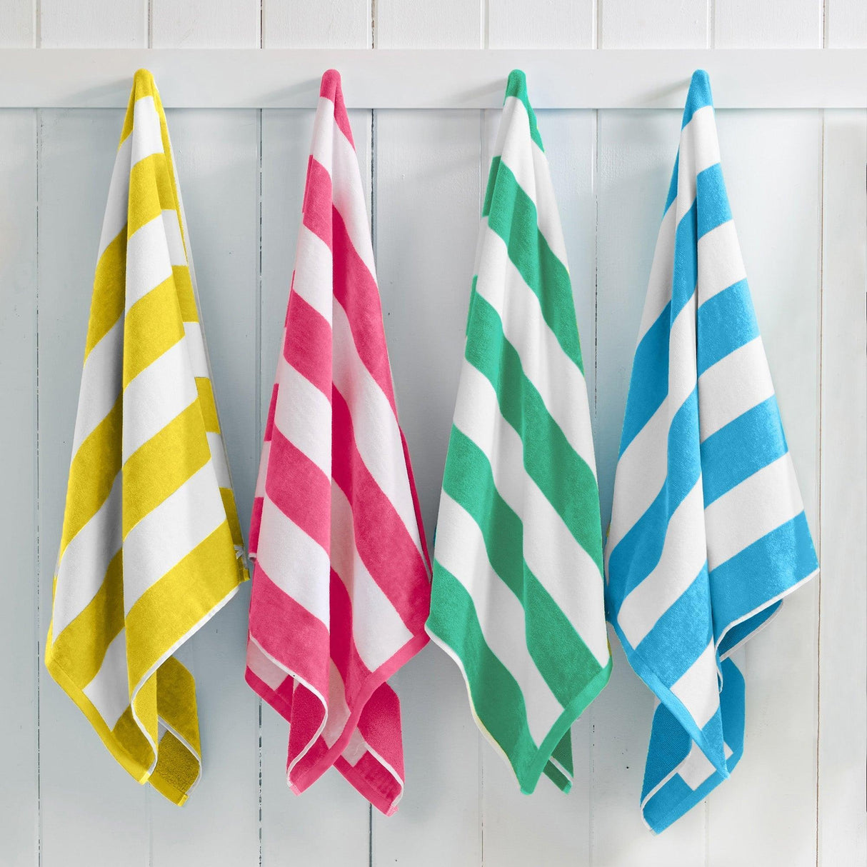 Cotton Velour Cabana Stripe Beach Towel - Novia Collection.
