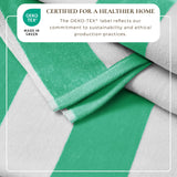 Cotton Velour Cabana Stripe Beach Towel - Novia Collection.