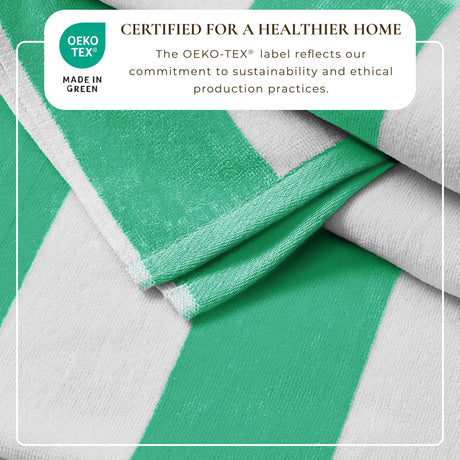 Cotton Velour Cabana Stripe Beach Towel - Novia Collection.