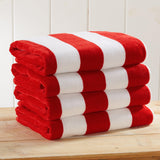 Cotton Velour Cabana Stripe Beach Towel - Novia Collection.