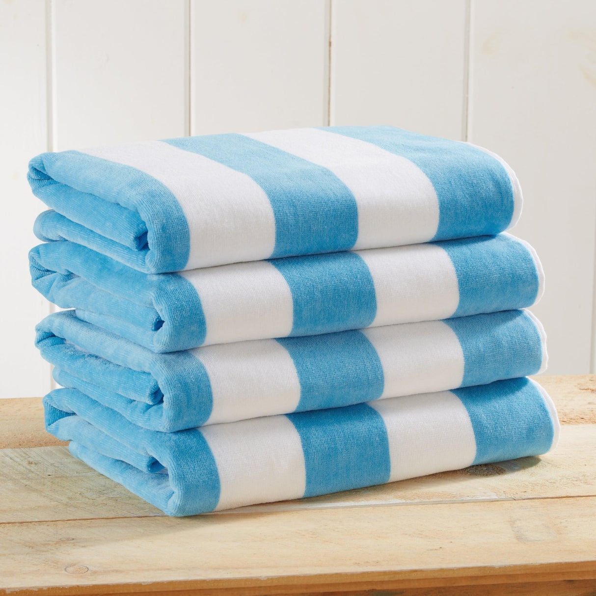 Cotton Velour Cabana Stripe Beach Towel - Novia Collection.
