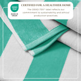 Cotton Velour Cabana Stripe Beach Towel - Novia Collection.